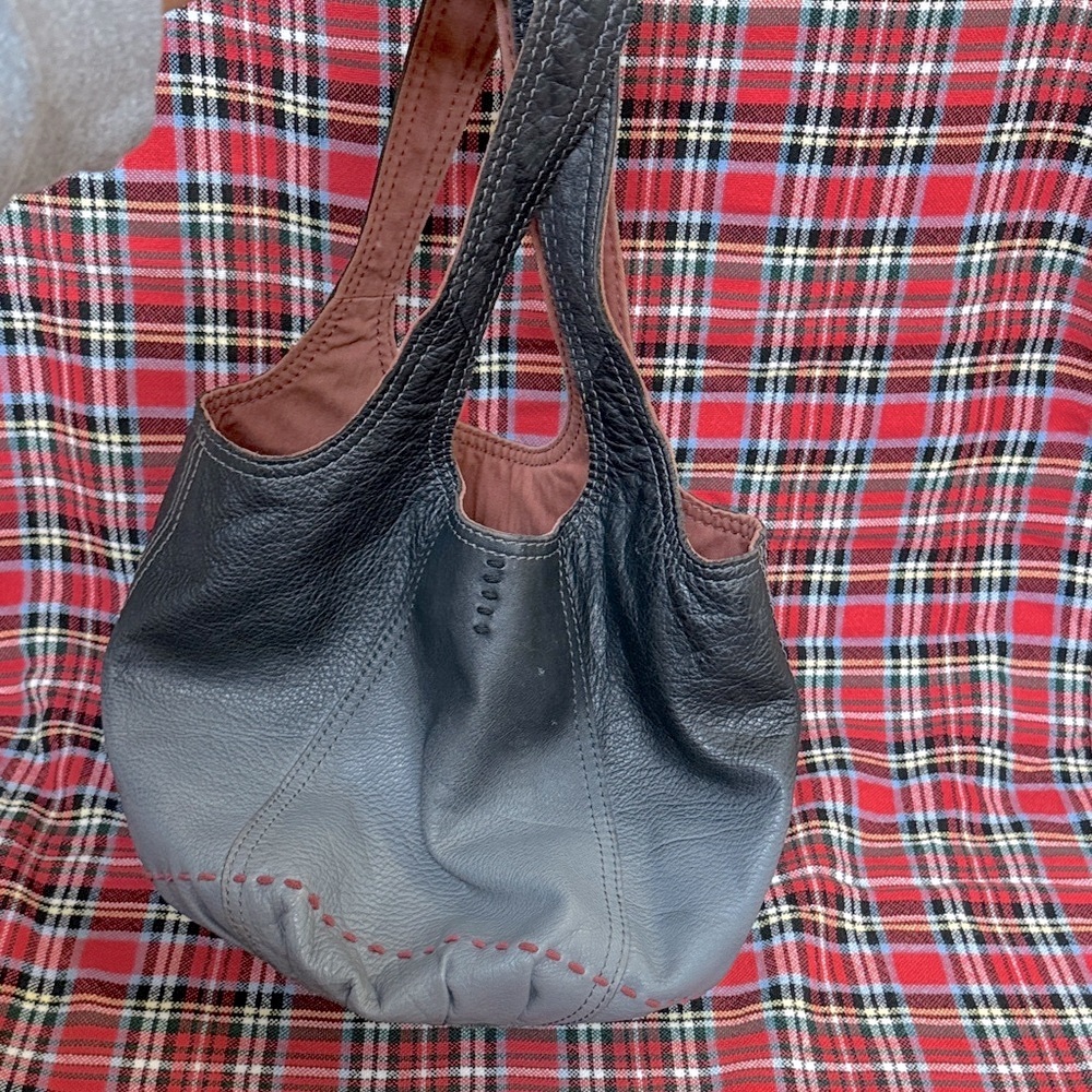 Black Leather Lucky Brand Hobo Bag